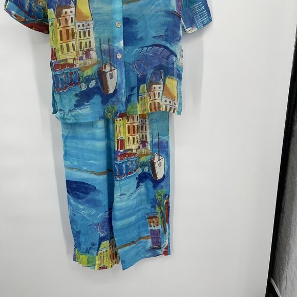 Vintage Sea Suns Outfit 2 Piece Set size medium crop pants semi sheer top tunic - Picture 8 of 9